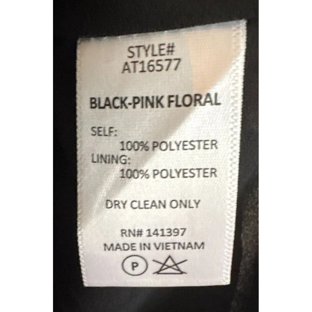 ASTR Blouse Black Floral Rouched Front Puff Sleeve Tie Back Size XS‎